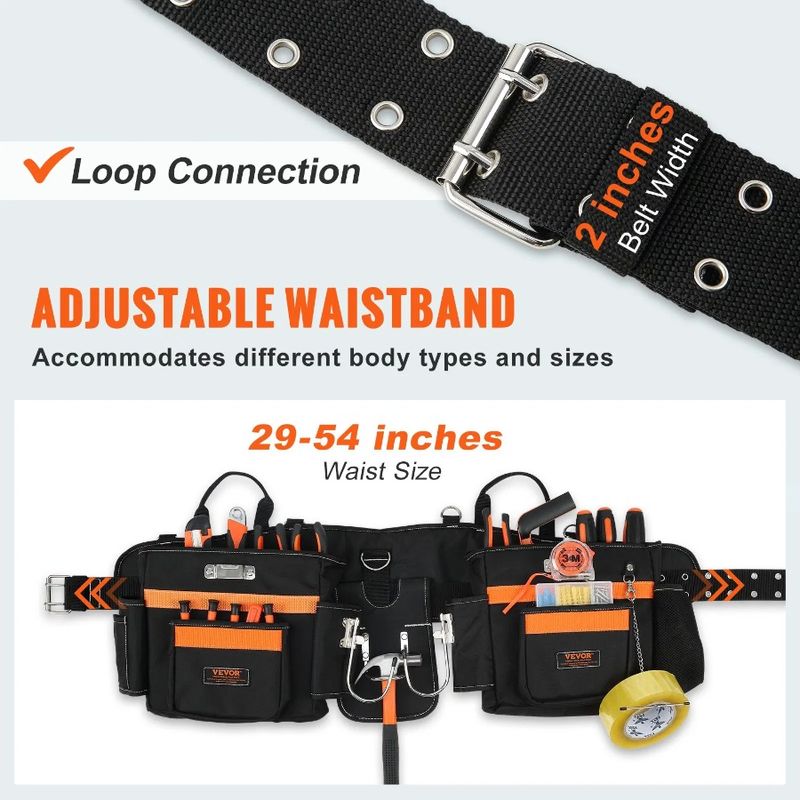 Suspenders Tool Size Adjustable Polyester Tool Waist With Belt 29 Men 29-54 600D Carpenter Pockets Belts For Duty Heavy Inches_voghion.com