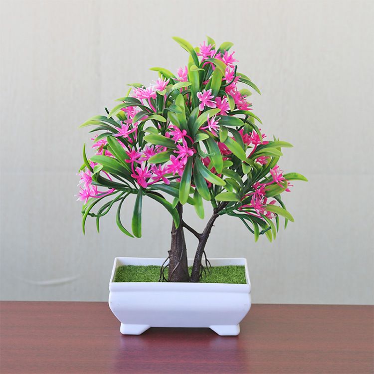 Home Furniture flower potted small lotus simulation small bonsai desktop ornaments two store creative product_voghion.com