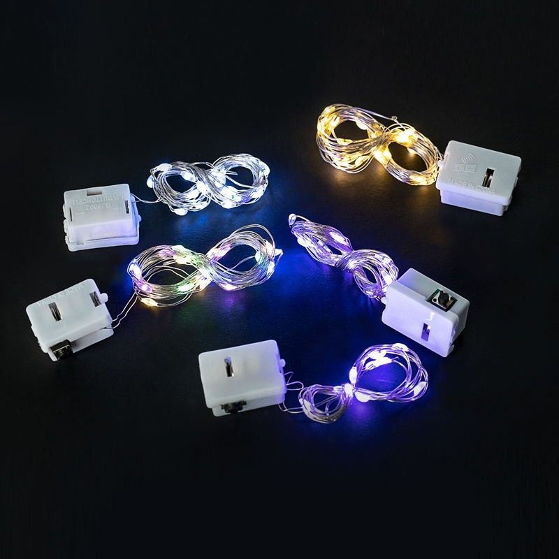 LED-Lichterketten für Geburtstagstortendekorationen – 1 m/2 m Lichterkette mit 3 Beleuchtungsmodi (10/20 LEDs pro Packung)_voghion.com