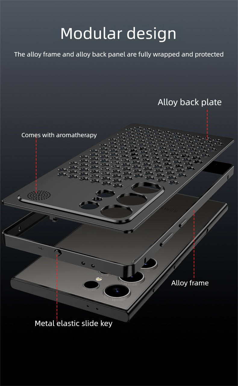 Custodia per telefono Samsung S24 Pop-Up Aromatherapy compatibile transfrontaliera con dissipazione del calore in lega di alluminio S25 Ultra antiurto_voghion.com