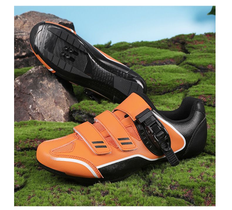Zapatillas de ciclismo con cierre de hebilla, zapatillas de ciclismo de carretera para hombre y mujer, suelas de goma duras para bicicleta de montaña._voghion.com