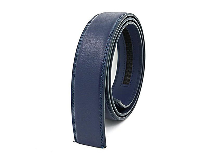 HOT HIDUP Hochwertiger Echtleder-Automatikgürtel für Herren in Blau, nur Riemen ohne Schnalle, 3,5 cm breit_voghion.com