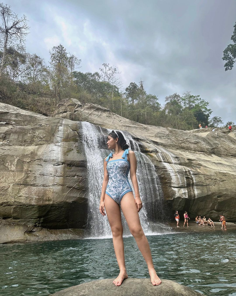 Maillot de bain une pièce à lacets pour femmes, petit ensemble une pièce à fleurs fraîches et jupe parapluie, nouvelle collection_voghion.com