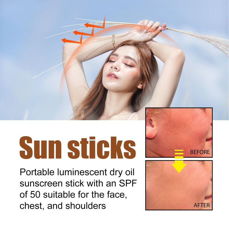 Fényvédő Stick Matte Solar Blocker arcra SPF50+ PA+++ UV védő krém antioxidáns olaj-kontroll frissítő K_voghion.com