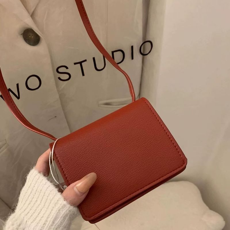 Borsa a busta rossa super carina, così alla moda, mini porta carte, stile semplice ed elegante, tracolla singola_voghion.com