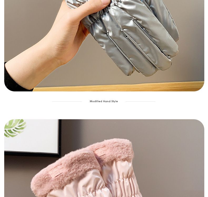 Caldo per le donne, moda autunnale e invernale, foderato in pile, spesso, carino, impermeabile, touchscreen per la guida all'aperto_voghion.com