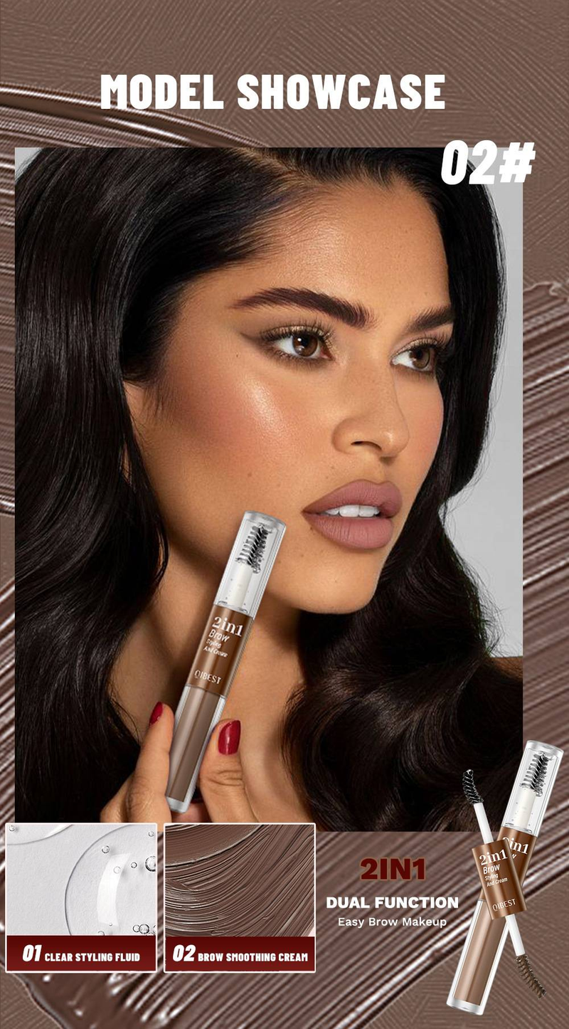 Double Head Eyebrow Dye Langanhaltende, wasserfeste, schweißresistente und nicht verschmierende, natürliche, dreidimensionale flüssige Augenbrauen-Styling-Flüssigkeit_voghion.com