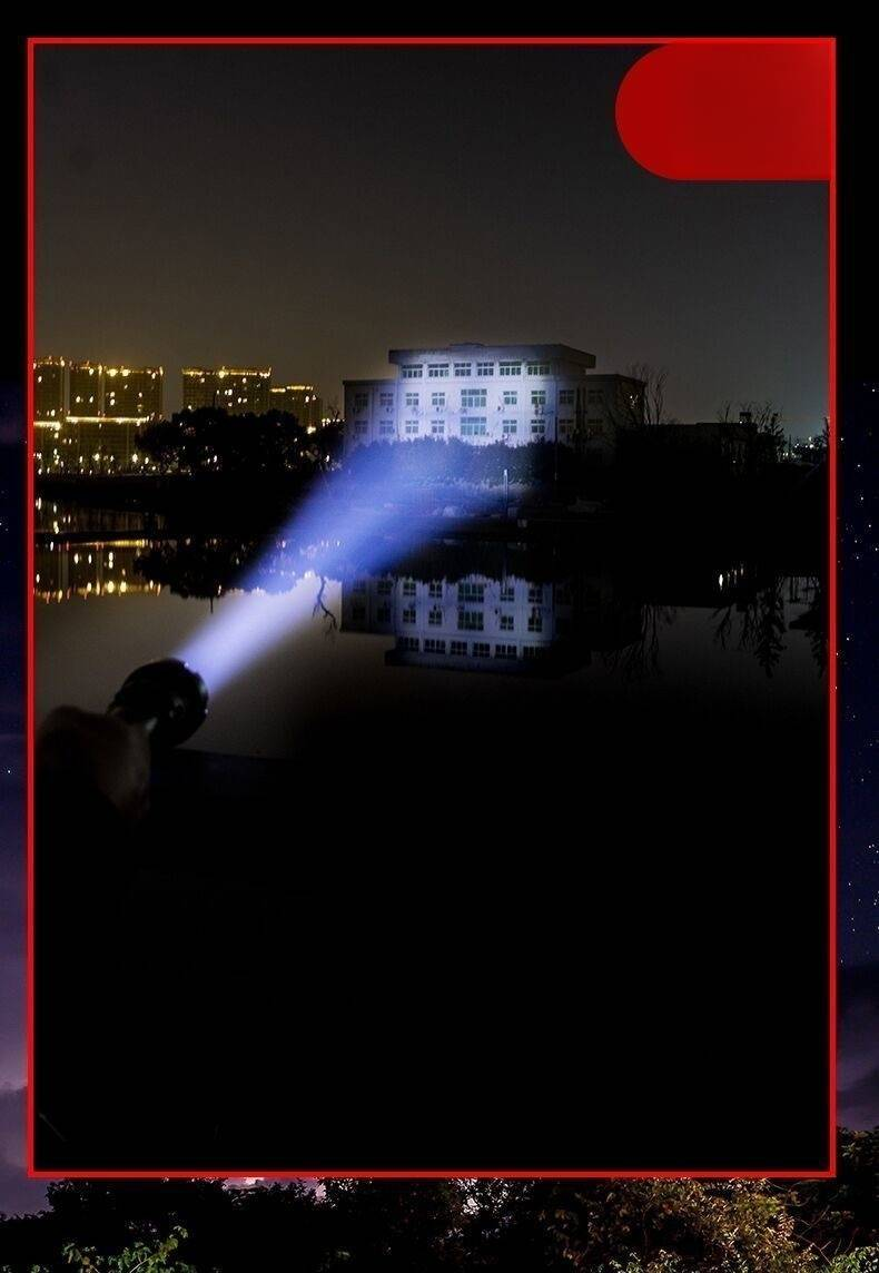 P90 Tactical Flashlight - Ultra Bright 10000 Lumens LED, Zoomable Rechargeable Aluminum Flashlight For Outdoor, Camping, Emergency_voghion.com