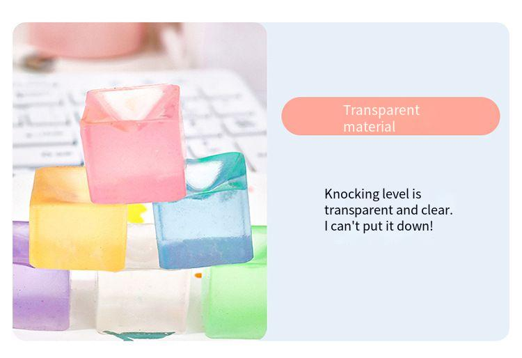 Schaum-Squishies für Kinder, stressabbauende Eiswürfel, Kneifspaß, stressabbauende und entlüftende kleine Geschenke, transparente Jelly Bricks_voghion.com