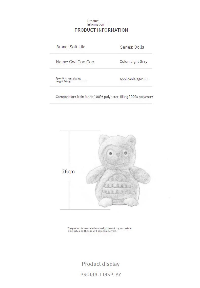 Stuffed Animals Soft Life Cute Owl Plush Toy Garden Animal Doll Girls Gift Children Comfort Doll_voghion.com