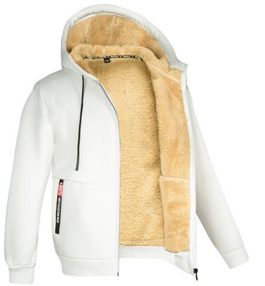 A Trendy Men's Winter Hooded Sweatshirt Is Stylish And Versatile. It's A Loose, Fleece And Thickened Warm Jacket_voghion.com