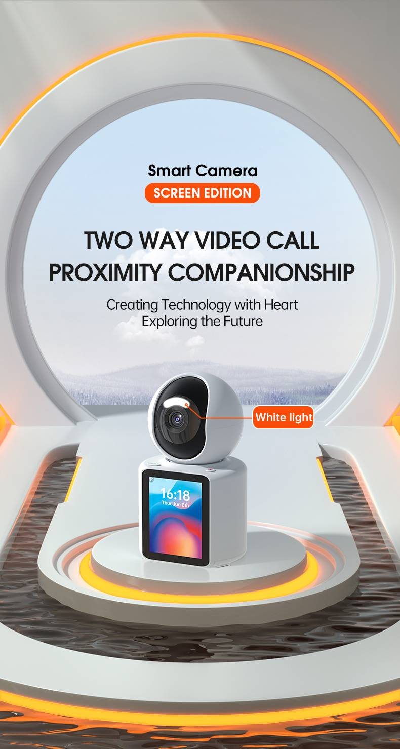 Smart Surveillance Camera With Visual Two-way Video Call, One-touch Call, Screen-equipped Home Baby Monitor_voghion.com