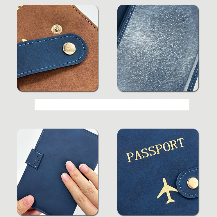 Portapassaporto con più slot per carte, protezione per passaporto, portapassaporto in pelle, bordo in pelle PU, funzione di archiviazione documenti, piccola borsa, borsa per passaporto_voghion.com