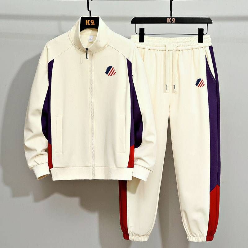 Men's Clothing 25 New Zipper Suit Winter Quality Color Matching Printed Zipper Suit_voghion.com