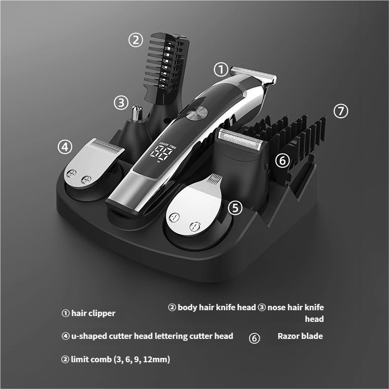 Household Hair Clipper, Multi-functional Oil Head Engraving, Water Washing, Digital Display, High-power Silent Hair Salon Electric Clipper_voghion.com
