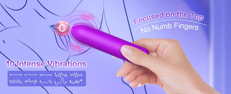 Small Bullet Women: Waterproof Mini Clit Vibrator With 10 Modes, Full Silicone Vibrating Finger Massager For G Spot_voghion.com