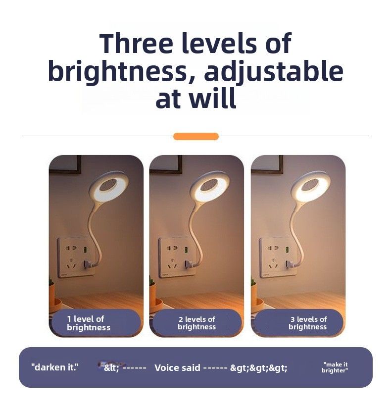 Soft Bedroom LED Voice-Controlled Sensor Bedside Artificial Voice Control Night Light Smart USB Plug-in Table Lamp_voghion.com