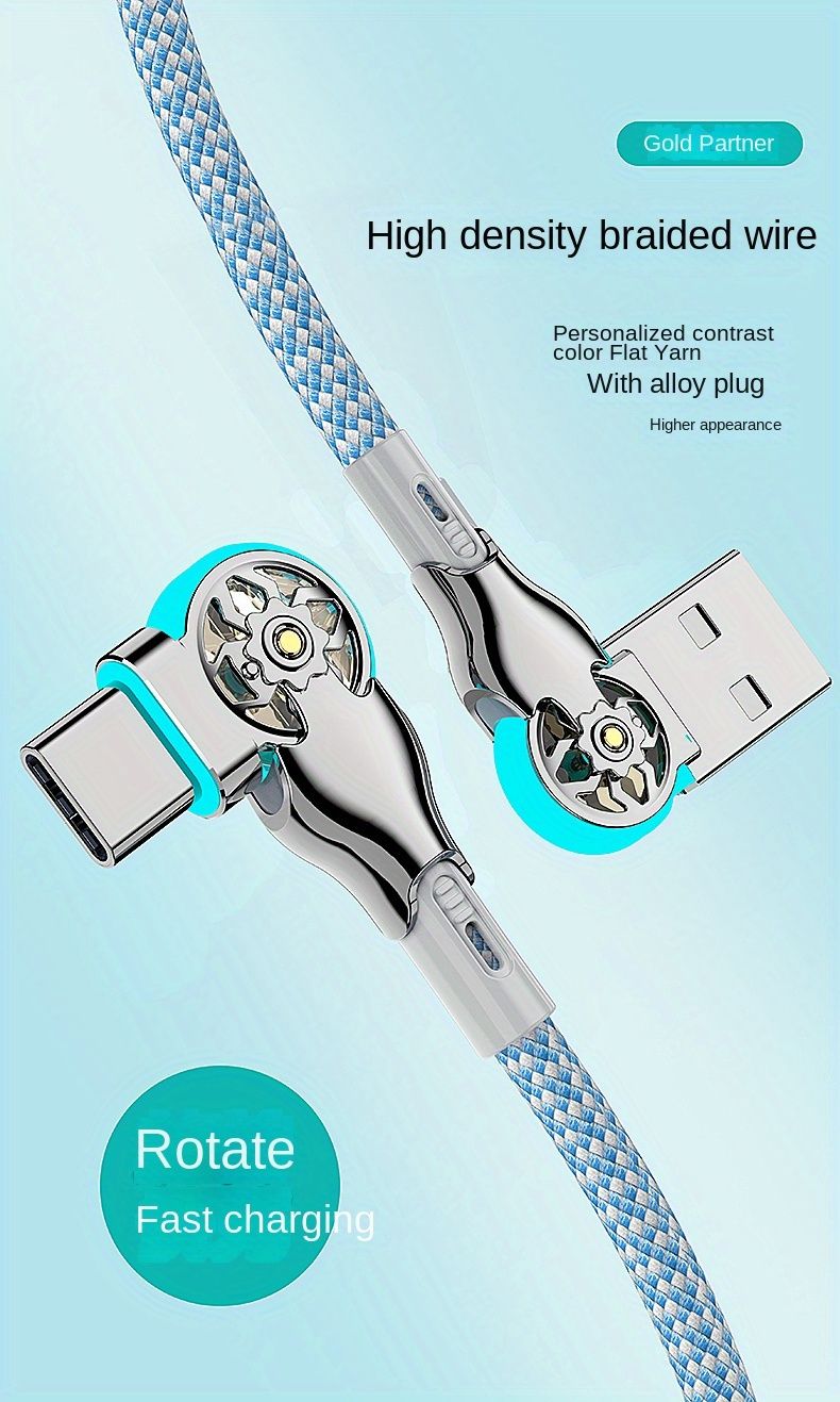 Fast Charging USB A-to-C Type Cable Matte Data Synchronization Compatible With IPhone 15/16, Xiaomi POCO And Samsung_voghion.com