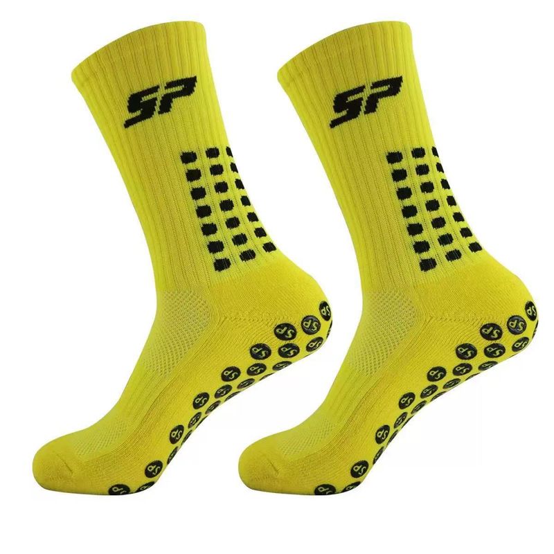 Chaussettes de sport antidérapantes SP – Chaussettes de football, de course à pied et de randonnée avec picots antidérapants et semelle éponge respirante (blanc/noir/rouge/autres couleurs)_voghion.com