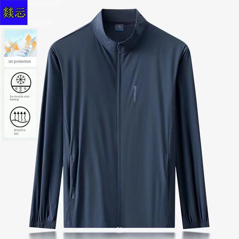 Sun Clothing Men's Summe Quick-Dying Beathable Ice Silk UV Potection Outdoo Spots Fishing Sun-Poof Clothes_voghion.com