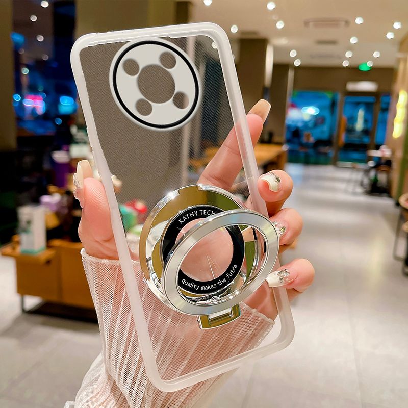 Handyhülle für itel RS4, transparent, stoßfest, weiche Hülle mit magnetischem Ständer, umfassender Kameraschutz_voghion.com