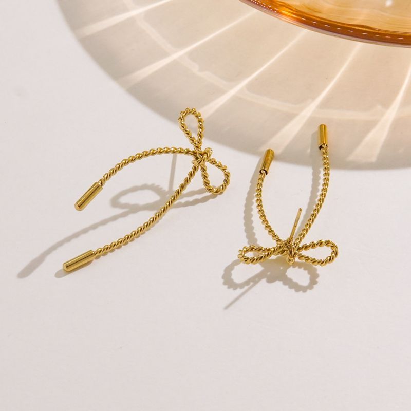 1 paio di orecchini a bottone IG, eleganti e semplici, in acciaio inossidabile 304 placcato oro 14 carati_voghion.com