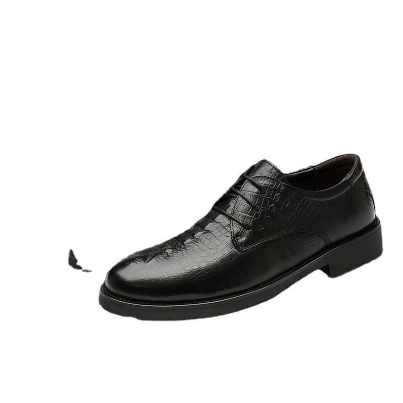Schnürschuhe aus Leder, Herren-Freizeitschuhe aus weichem Leder, große Größen_voghion.com