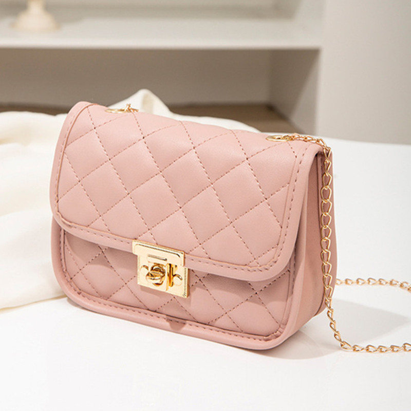 Kingsons 2024 Borsa a tracolla femminile di nuova moda Rombo ricamato Catena di colore solido Borsa a tracolla per donna Borsa a tracolla per cellulare alla moda_voghion.com