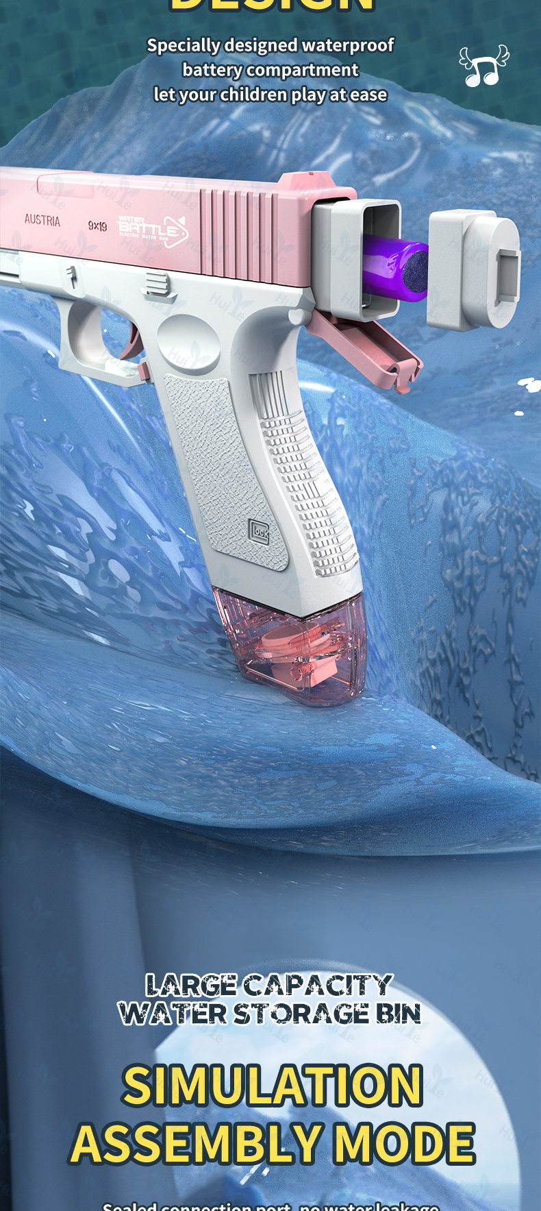 Glock Gun Speelgoed Outdoor Lange afstand Schieten Games Afvuren Waterpistool Speelgoed Geschenken Sterke Macht Waterdicht Realistisch Elektrisch Pistool Speelgoed Voor Kinderen Jongens Meisjes_voghion.com