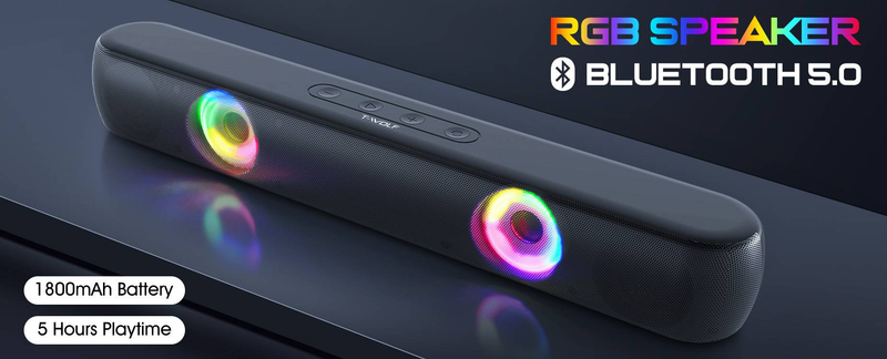 T-WOLF ilgas RGB šviesą skleidžiantis „Bluetooth“ garsiakalbis B320 žaidimų namų stereo 3d aukštos kokybės C tipo garsiakalbis_voghion.com