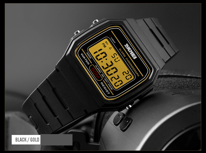 Fashion trend student electronic watch small square watch men's multi-function outdoor sports watch_voghion.com