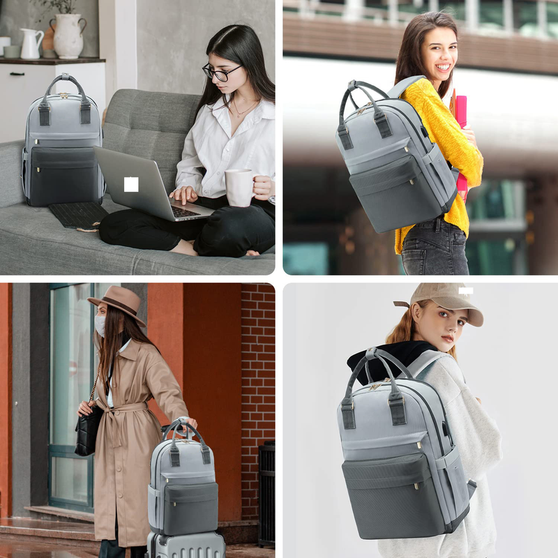 Women's Fashion Backpack Large Capacity Usb Laptop Backpack Portable Travel Bag Schoolbag_voghion.com
