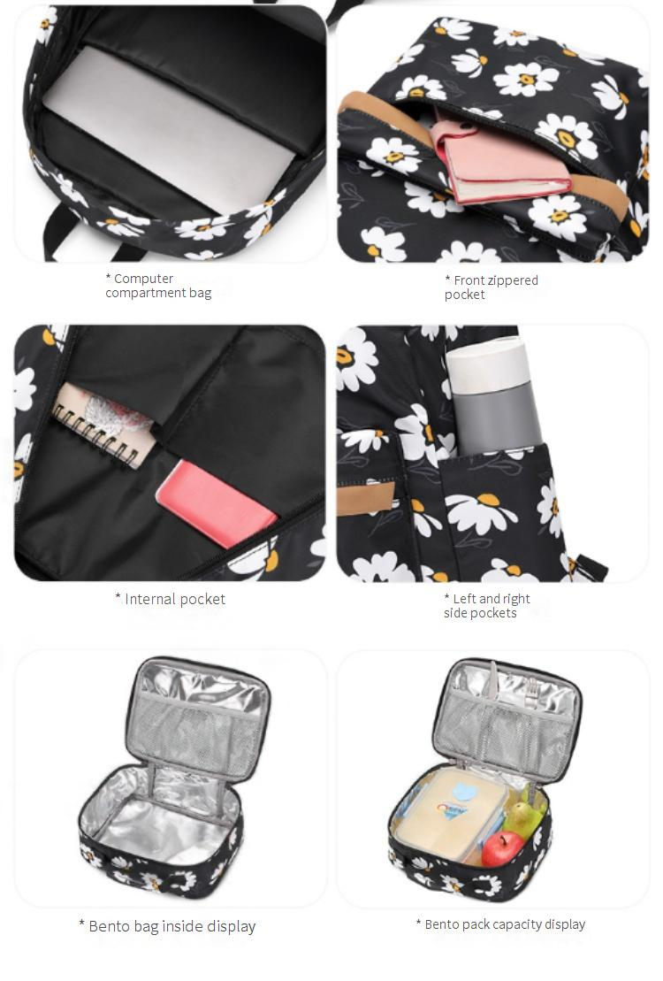 Kids Backpacks New Style Small Daisy Print Backpack For Women Small Fresh Large Capacity Student Schoolbag Light Campus Print Backpack For Women_voghion.com