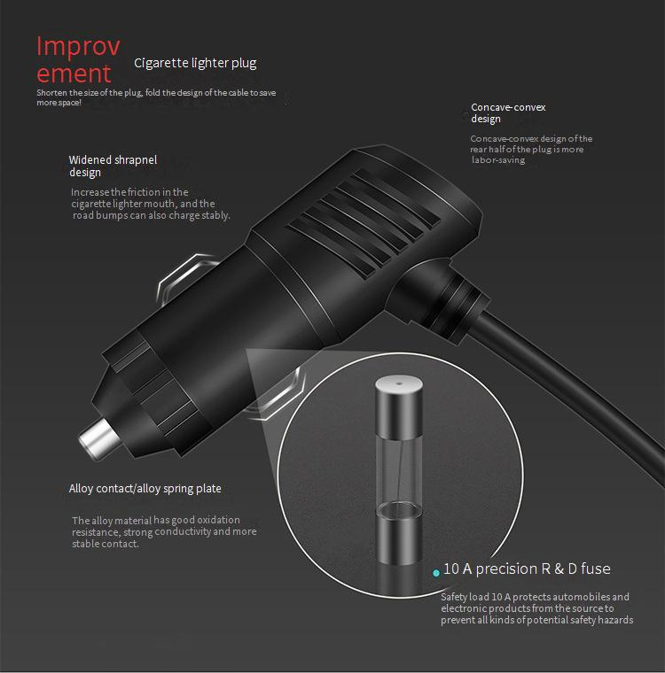 Car Chargers Car Cigarette Lighter 120W Fuse Car Device One To Three Cigarette Lighter Mobile Phone Charger Car Cigarette Lighter_voghion.com