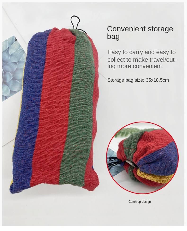 Kayso Outdoor Camping Rope Canvas Hammock HH21 Rainbow Color_voghion.com
