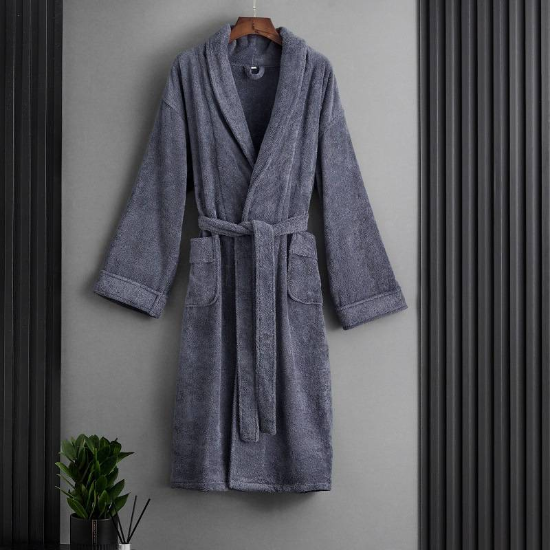 Luxury Long Cotton Bathrobe For Couples - Extra Long & Thick, Super Absorbent (Hotel & SPA Grade, Winter Wear For Men & Women)_voghion.com