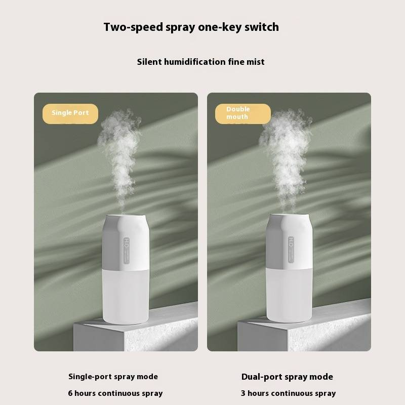 Dual-Nebel-Luftbefeuchter mit USB- und Autostromversorgung, tragbarer Mini-Luftreiniger für Zuhause und unterwegs, Nachtlicht- und Aromatherapie-Funktion_voghion.com