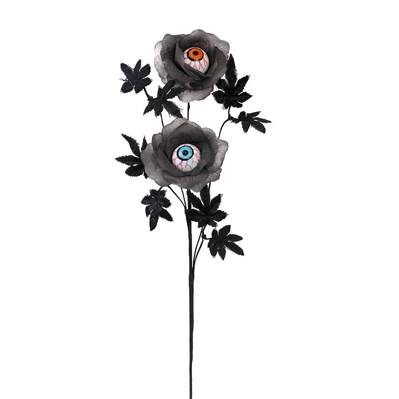 Bouquet da taglio di foglie d'acero con bulbo oculare nero horror di Halloween, festival fantasma, decorazioni commerciali per la casa di Halloween_voghion.com