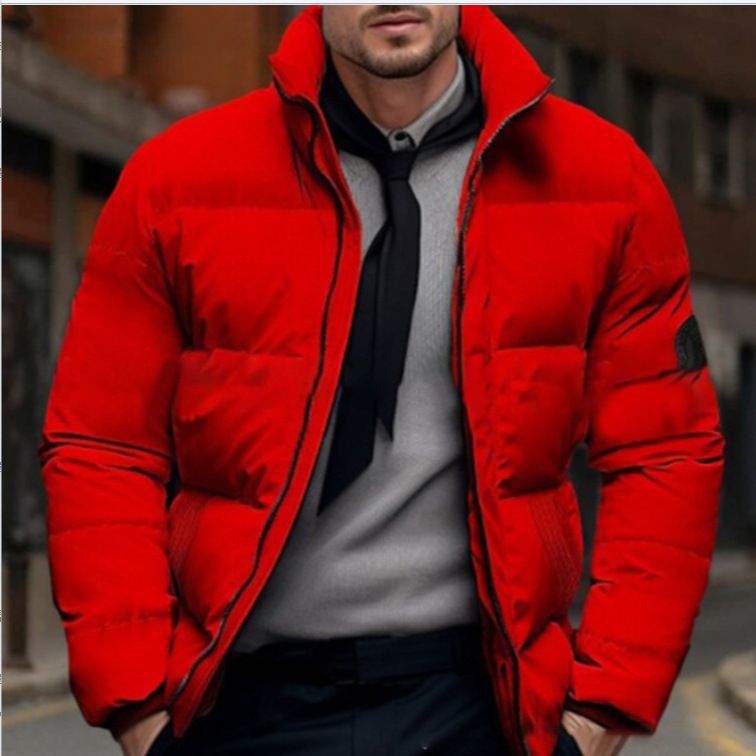 „Übergroße Steppjacke für Herren – Schwere Baumwollwattierung, entspannte Passform für große und lange Größen (Schwarz/Weiß/Rot/Armeegrün)“_voghion.com