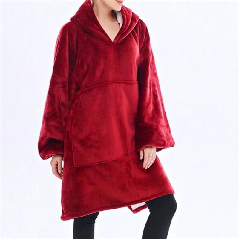 Vestiti caldi in pile con cappuccio per autunno e inverno, vestiti comodi, pigiami, indumenti da notte spessi, pigiami, vestiti antifreddo in flanella, felpe con cappuccio_voghion.com