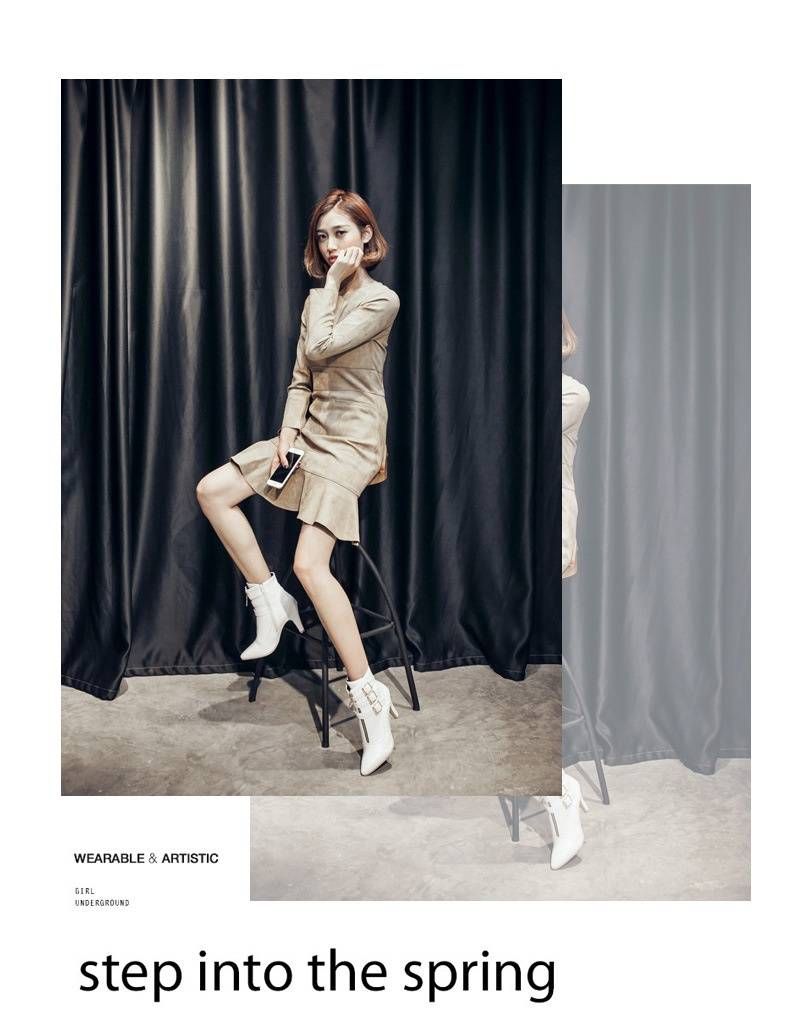 Elegante Stiletto-Stiefeletten mit spitzer Zehenpartie und Gürtelschnallendetail – Modische Damenstiefel in erweiterten Größen (32–47) für Herbst/Winter_voghion.com