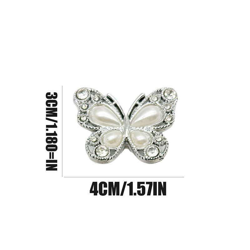 6 pezzi di accessori per scarpe fai da te alla moda, decorazioni in resina a forma di farfalla, diamante e perla_voghion.com