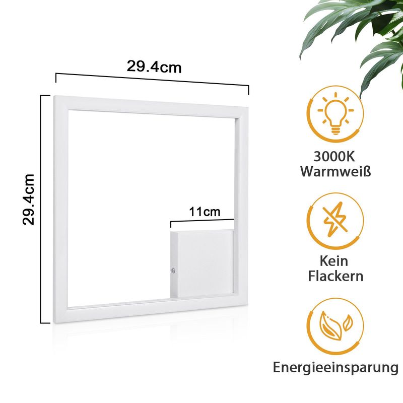 Glitzerlife Deckenleuchte LED Deckenlampe Schlafzimmer - Schlafzimmerlampe 12W Wohnzimmerlampe Moderne Küchenlampe 3000K Warmweiß Flurlampe 29CM_voghion.com