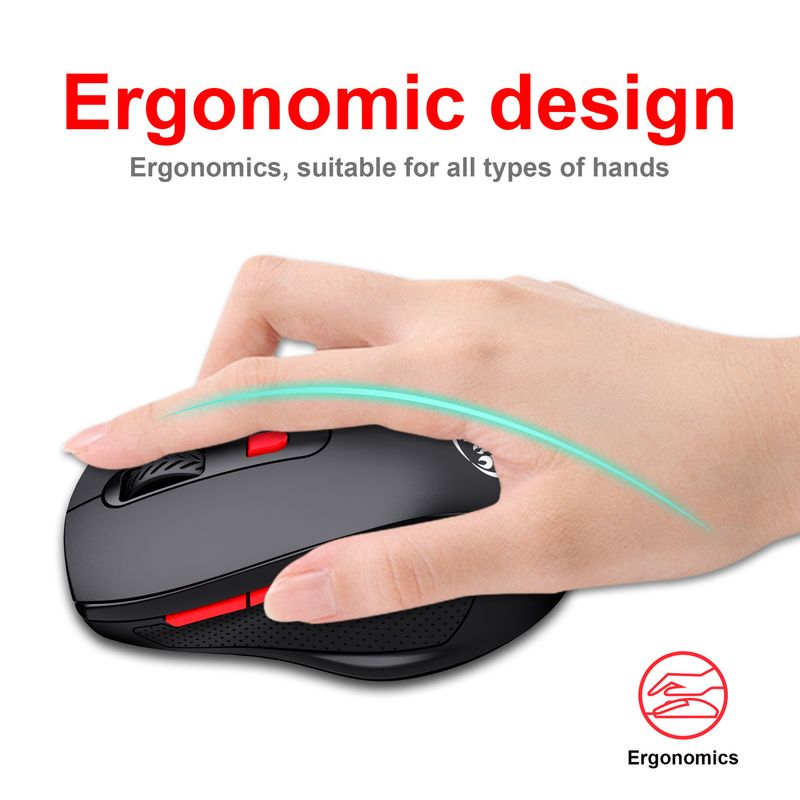 Nova 2.4G brezžična zvočna pisarniška miška s 6 gumbi, ergonomski oprijem_voghion.com