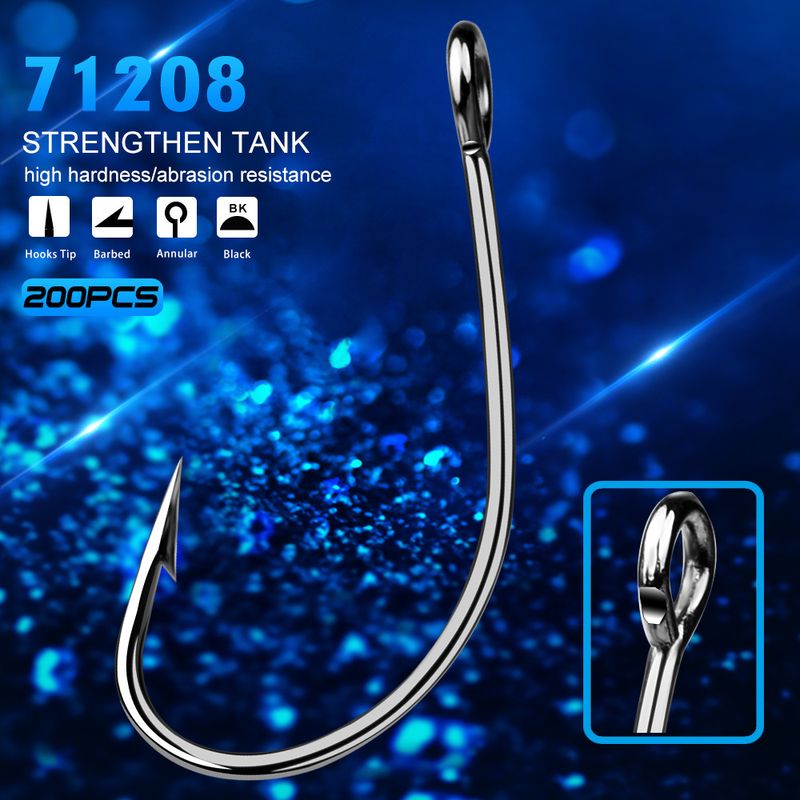 Sea High Carbon Steel Fishing Naked Brown Black Fly Hair Barbed Circle Single Hook_voghion.com