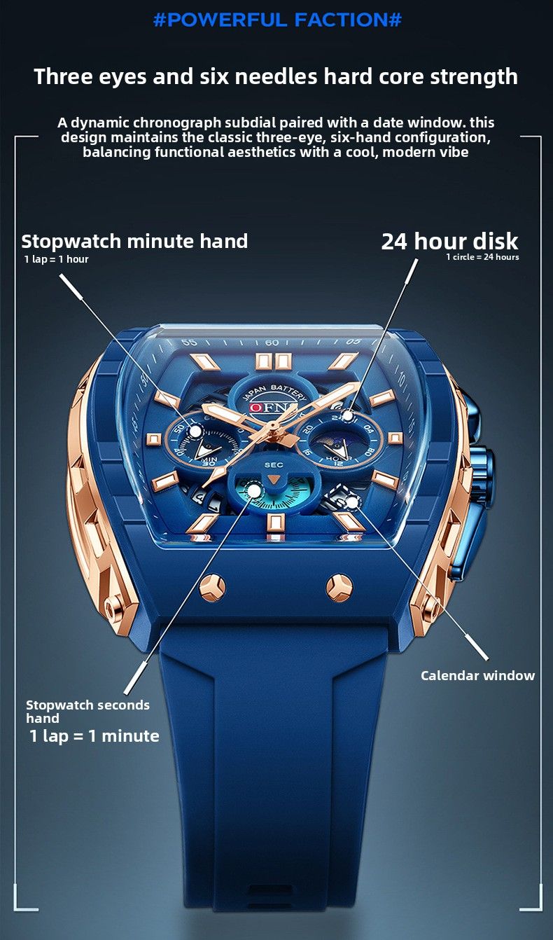 OFNS Cross-Border Hot-Selling Wristwa Multi-Function Chronograph Three-Eye Six-Hand Quartz Calendar Business Men's_voghion.com