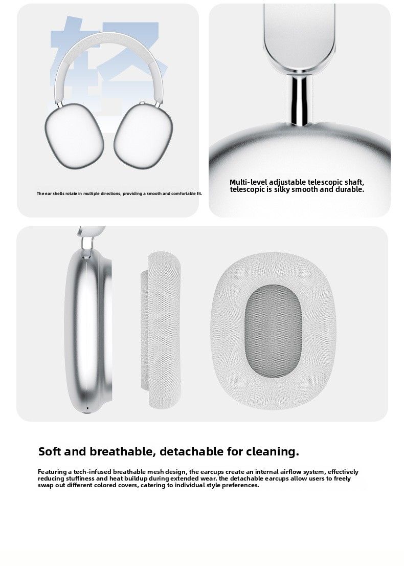 Nuove cuffie Bluetooth wireless con cancellazione attiva del rumore ANC e batteria a lunga durata, compatibili con Apple_voghion.com