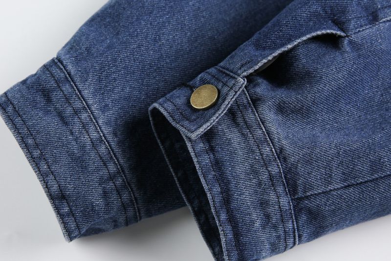 Herrenjacke im American Vintage Washed Denim-Stil, Retro-Mantel mit Cordkragen für den Herbst_voghion.com