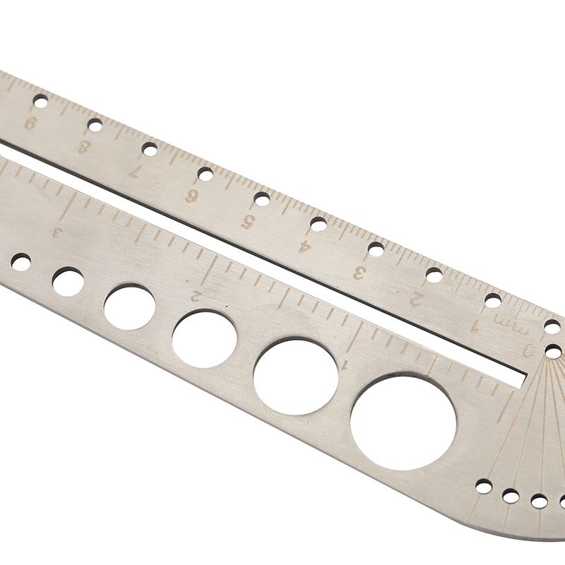 1 PC Multifuncional Aço Inoxidável Ferramenta Escala Régua Escritório Bússola Transferidor Hexagonal EDC Ferramenta Ao Ar Livre_voghion.com