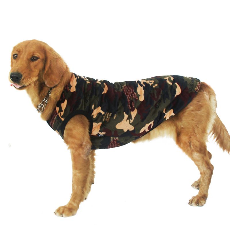 Autumn Winter Thickened Vest Poodle Golden Retriever Medium And Large Dog Puppy Cotton Clothes_voghion.com